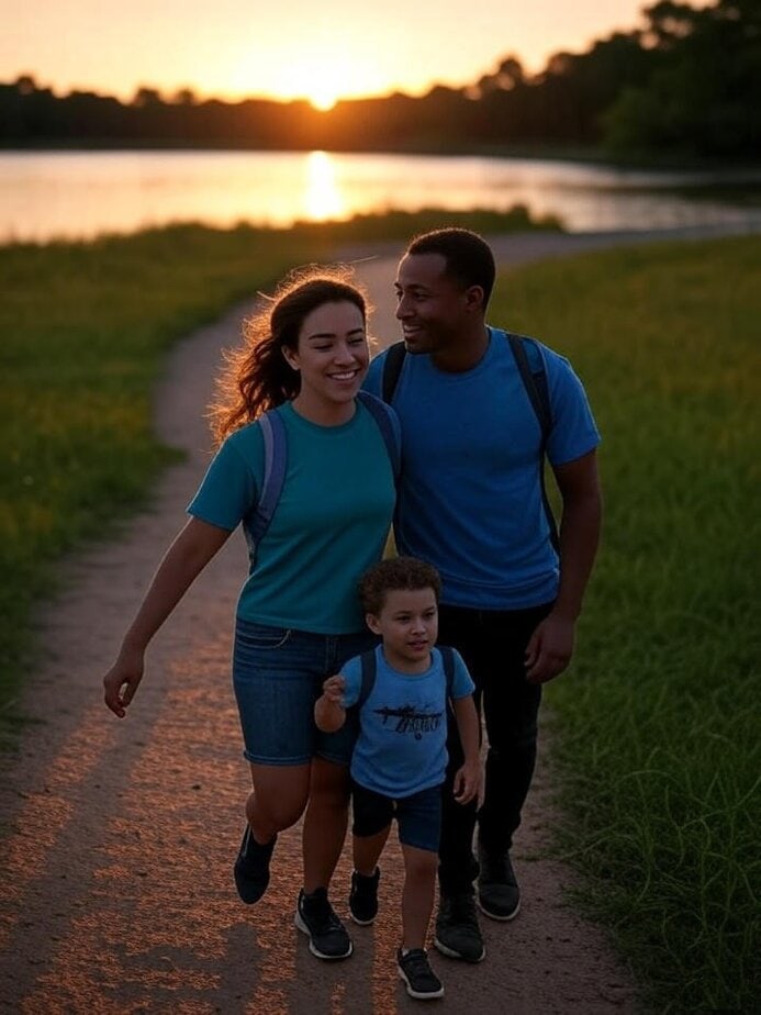 People hiking a trail in Rochester, MN