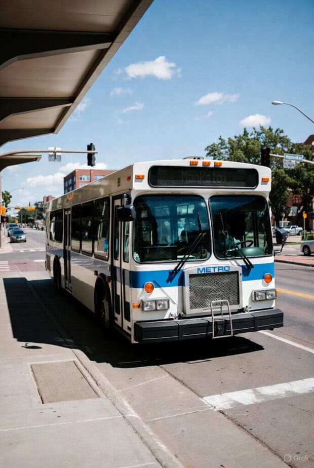 A picture of a public bus in Mankato Minnesota