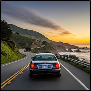 Black town car airport ride