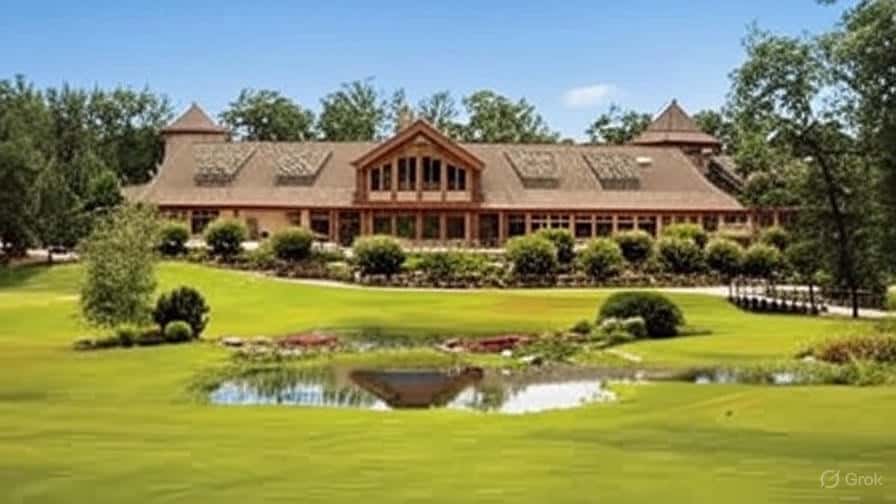 Cragun's resort backdrop with Pond and Golf Course