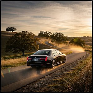 Modern Black Town car Airport Ride