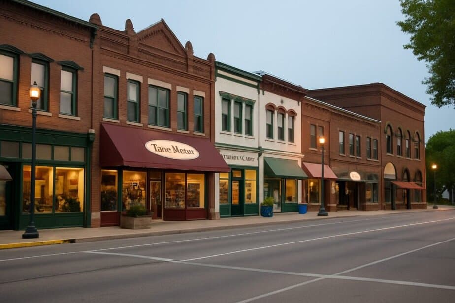 Picture of downtown Owatonna businesses on Main Street