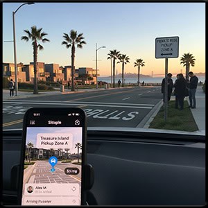 Treasure Island Pickup Location Details for a private ride service