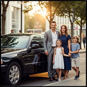 Family ready to leave MSP in a private black car to La Crosse