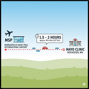 How Long Is the Ride from MSP to Mayo Clinic
