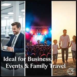 Ideal for Business, Events & Family Travel