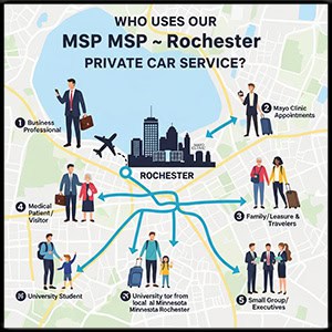 Who Uses Our MSP Rochester Private Car Service