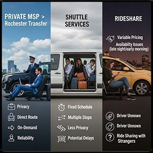 Why a Private MSP → Rochester Transfer Beats Shuttles and Rideshare