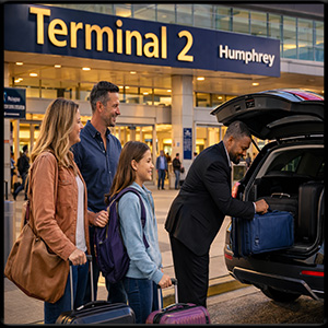 Family pickup at the airport