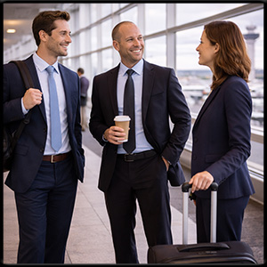 Business group at the airport