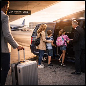 Family at the airport