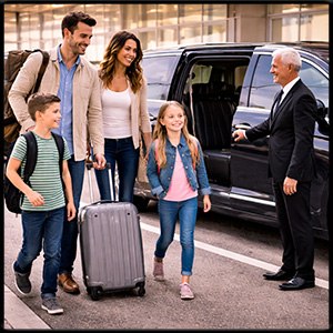 Family picked up at airport