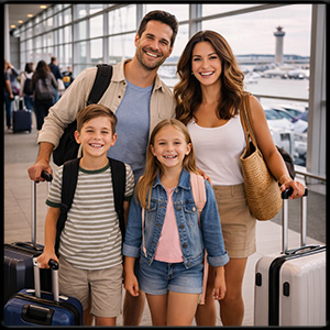 Happy family airport