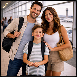 family airport ride