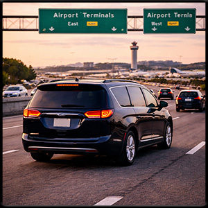 on the way to the airport